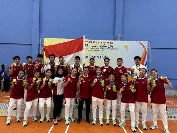 Indonesia Sapu Bersih Medali Emas Beregu Bulutangkis di Asean School Games 2025
