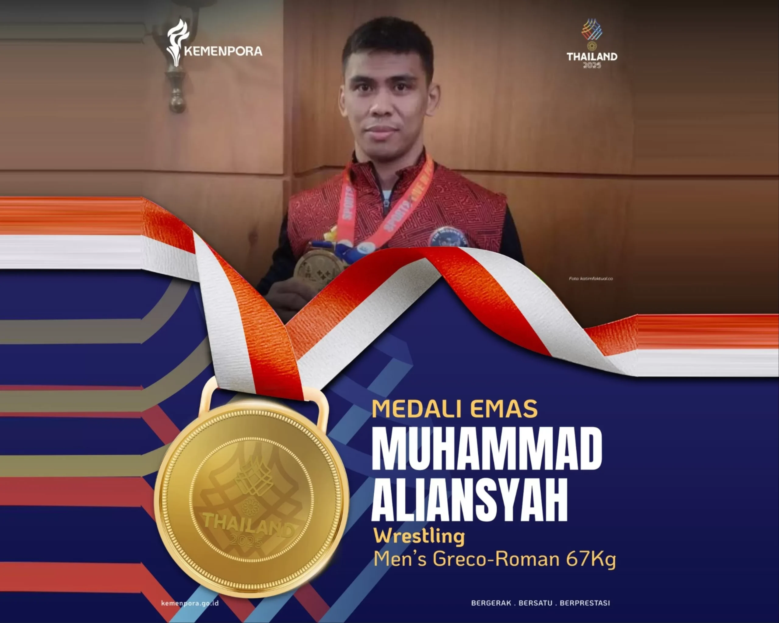 Aliansyah Pertahankan Emas, Gulat Indonesia Tambah Medali di SEA Games 2025