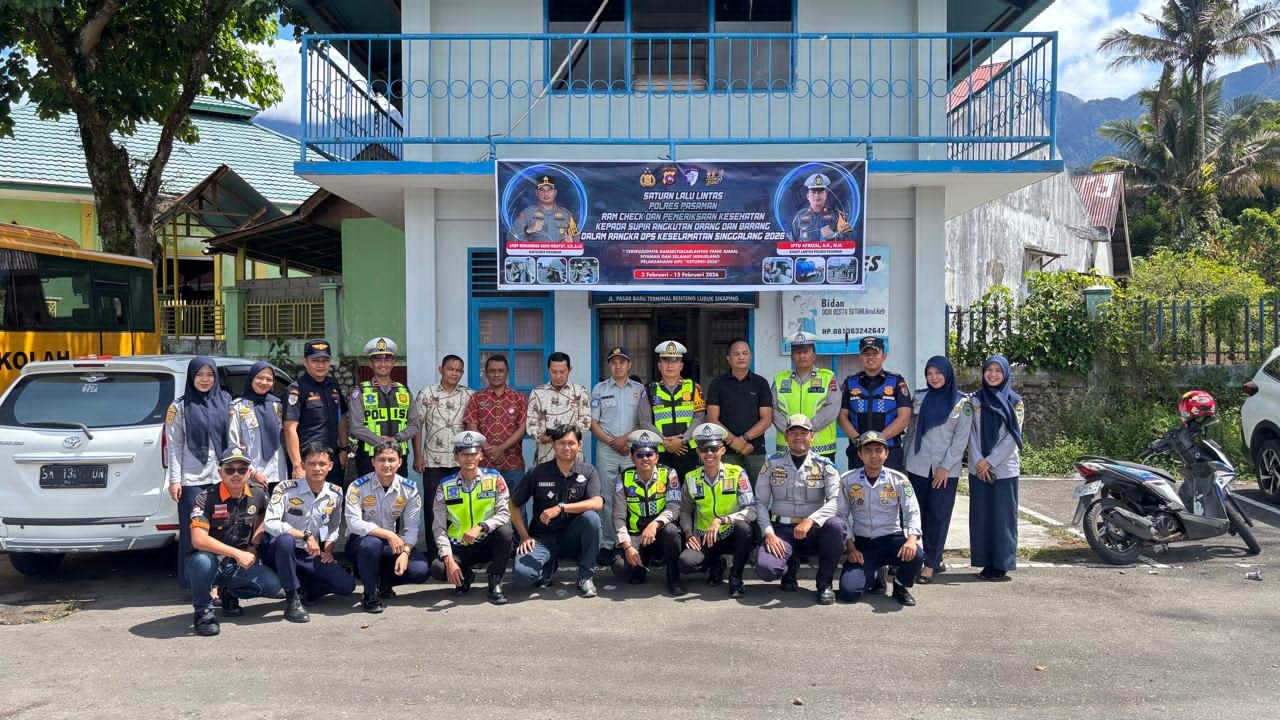 Operasi Keselamatan Singgalang 2026 di Terminal Benteng, Jasa Raharja Bukittinggi Bersama Instansi Terkait Cek Kelaikan Kendaraan dan Kesehatan Sopir