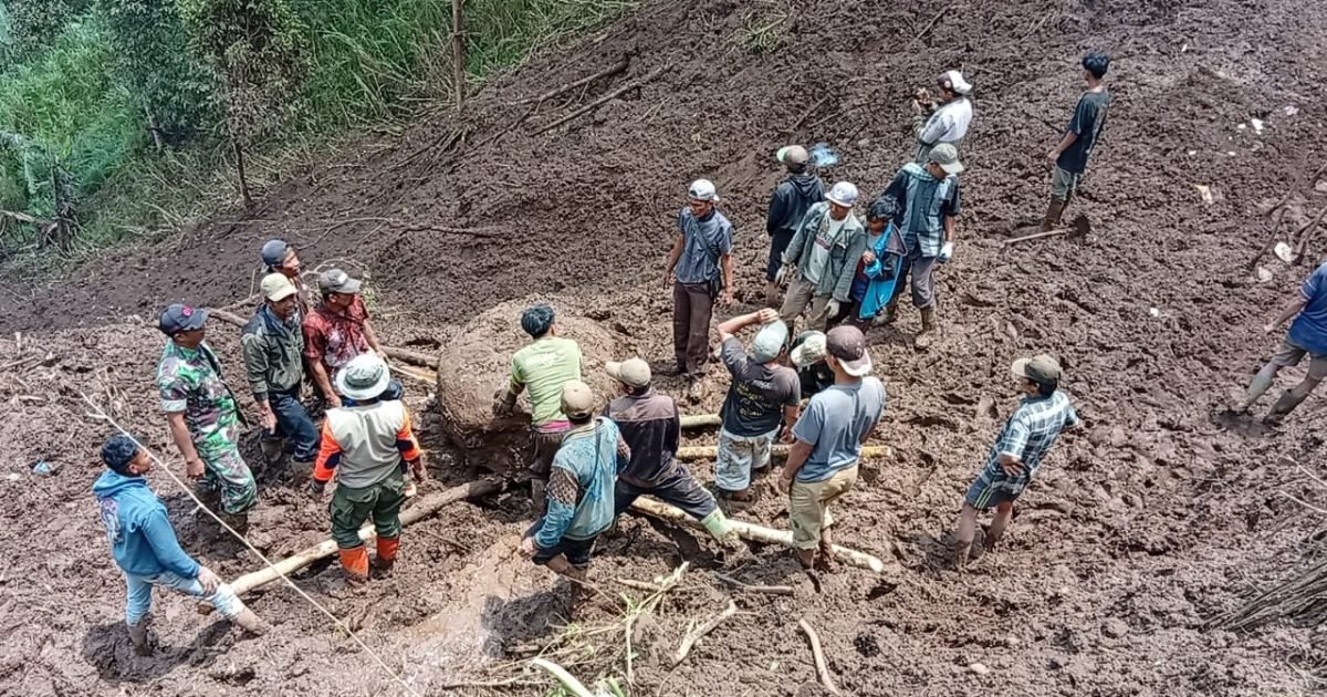 Longsor Tutup Jalan Desa Sapih, BPBD Probolinggo Lakukan Kerja Bakti Cepat