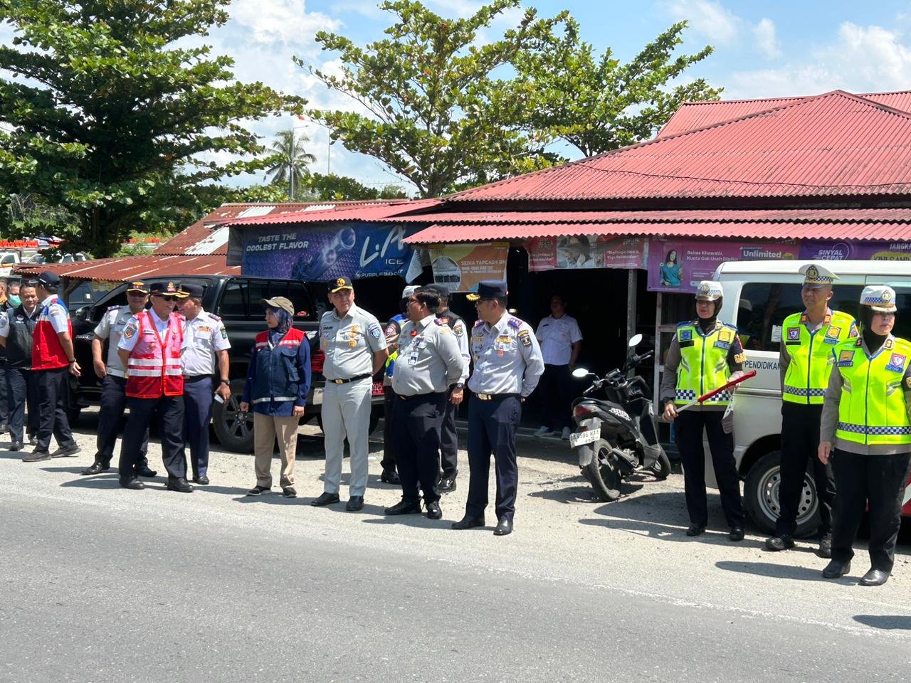 Jasa Raharja Sumatera Barat Hadiri Uji Coba Rekayasa Lalu Lintas One Way di Exit Tol Padang–Sicincin