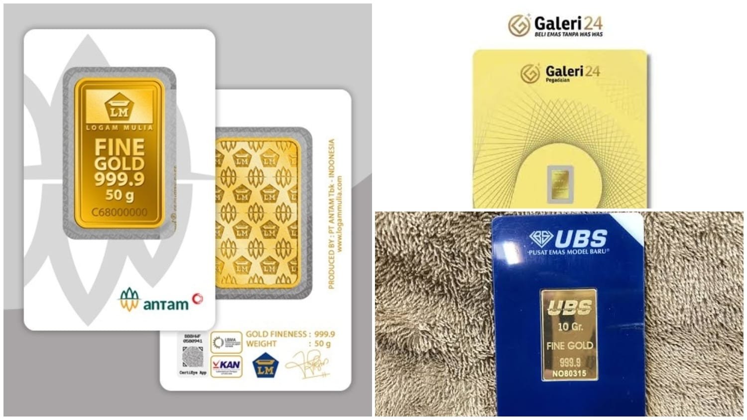 Harga Emas Pegadaian Stabil: UBS, Antam, dan Galeri24 Kompak Tak Berubah