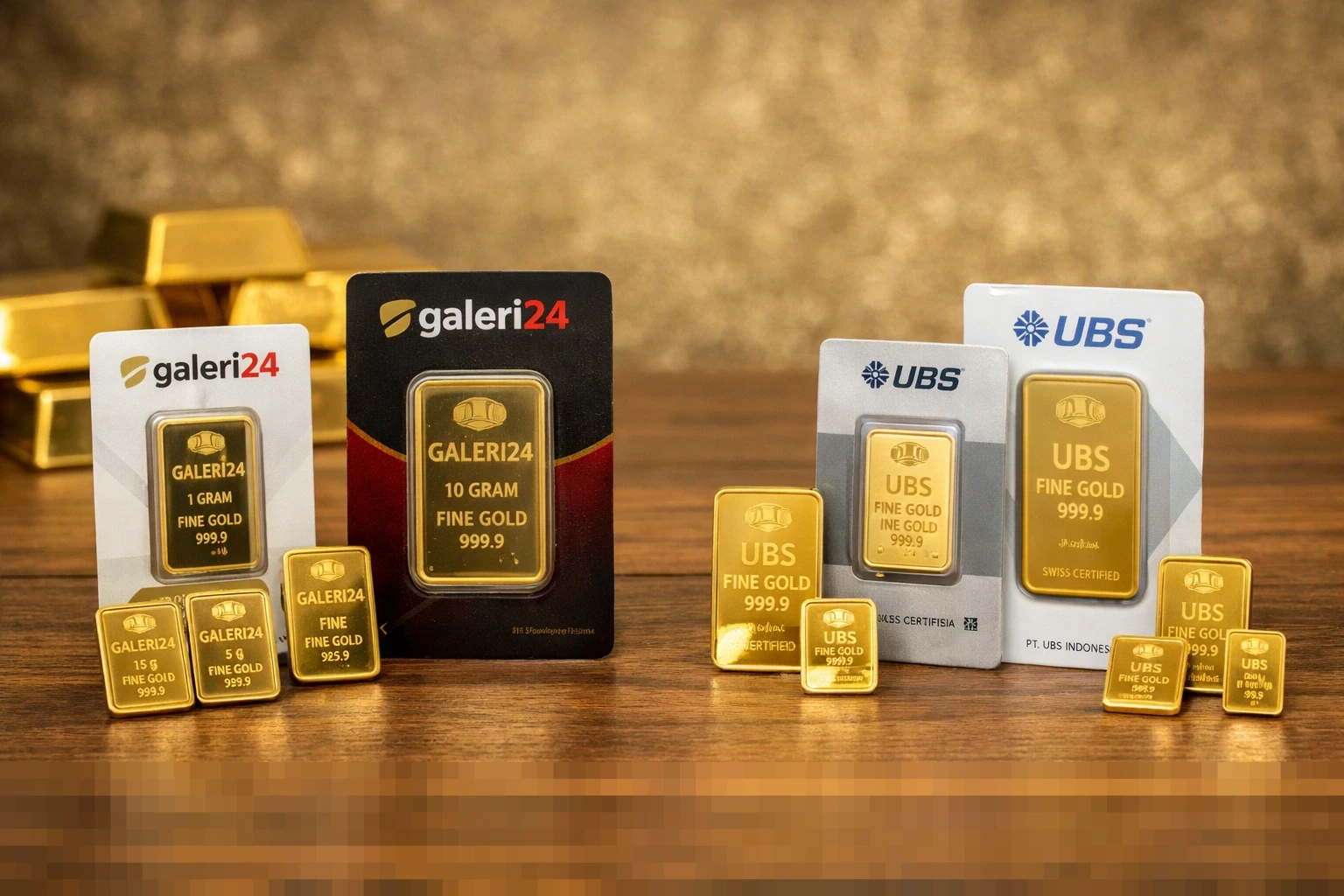 Harga Emas Pegadaian: UBS Turun, Antam dan Galeri24 Naik