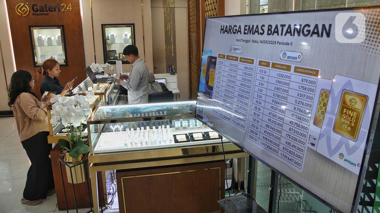 Pegadaian: Harga Emas Tiga Jenama Kompak Tidak Bergerak
