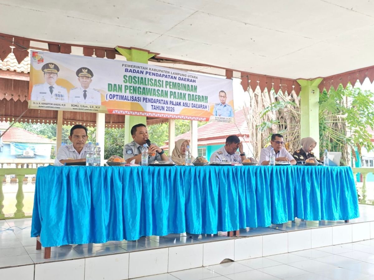 Samsat Kotabumi Bersama Tim Pembina Samsat Sosialisasikan Program Keringanan PKB di Kecamatan Kotabumi Utara
