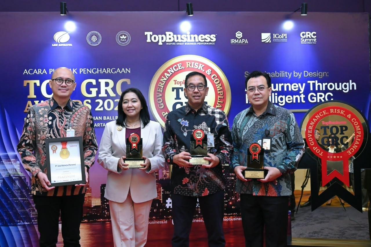 Konsisten Terapkan GRC, Jasa Raharja Raih Empat Penghargaan di Ajang TOP GRC Awards 2026
